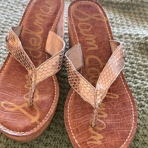 Sam Edelman Snakeskin Textured Wedges